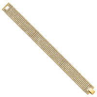 Load image into Gallery viewer, Flash Gold-tone Polished Multi-strand Crystal 7in Bracelet
