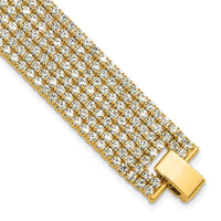 Load image into Gallery viewer, Flash Gold-tone Polished Multi-strand Crystal 7in Bracelet
