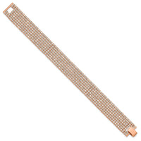 Load image into Gallery viewer, Flash Rose-Tone Polish Multi-strand Crystal 7in Bracelet

