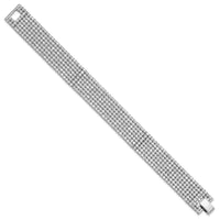 Load image into Gallery viewer, Silver-tone Polish Multi-strand Crystal 7in Bracelet
