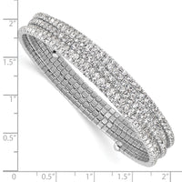 Load image into Gallery viewer, Silver-tone Crystal 5 Row Wrap Bracelet
