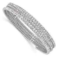 Load image into Gallery viewer, Silver-tone Crystal 5 Row Wrap Bracelet
