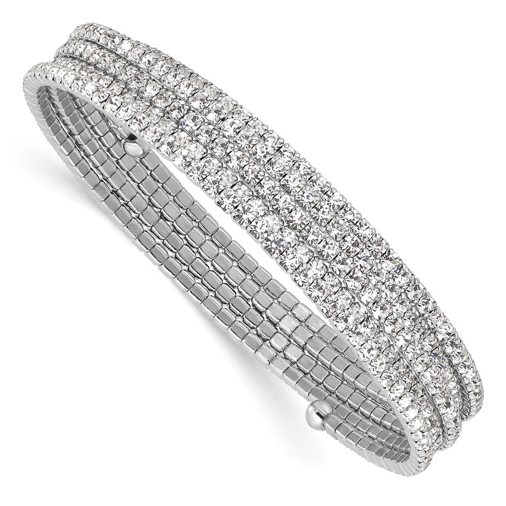 Silver-tone Crystal 5 Row Wrap Bracelet