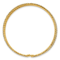 Load image into Gallery viewer, Flash Gold-tone Crystal 3 Row Flexible Cuff Bangle
