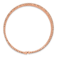 Load image into Gallery viewer, Flash Rose-Tone Crystal 3 Row Flexible Cuff Bangle
