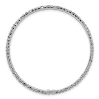 Load image into Gallery viewer, Silver-tone Crystal 3 Row Flexible Cuff Bangle
