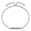 10kw Blue Topaz & Diamond Adjustable SS Bracelet