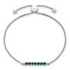 10kw Created Alexandrite & Diamond Adjustable SS Bracelet