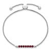 10kw Created Ruby & Diamond Adjustable SS Bracelet