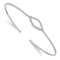 Load image into Gallery viewer, 14k White Gold Flexible Diamond Cuff Bangle
