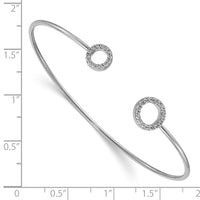 Load image into Gallery viewer, 14k White Gold Diamond Circles Flexible Cuff Bangle
