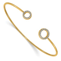 Load image into Gallery viewer, 14k Yellow Gold Diamond Flexible Bangle
