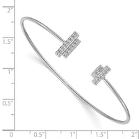 Load image into Gallery viewer, 14k White Gold Diamond Flexible Cuff Bangle
