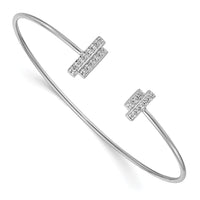 Load image into Gallery viewer, 14k White Gold Diamond Flexible Cuff Bangle
