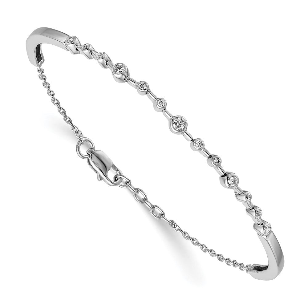 14k White Gold Diamond Bangle Bracelet