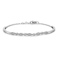 Load image into Gallery viewer, 14k White Gold Diamond Bangle Bracelet
