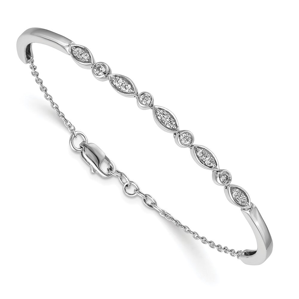 14k White Gold Diamond Bangle Bracelet