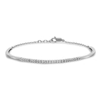 Load image into Gallery viewer, 14k White Gold Diamond Bangle Bracelet

