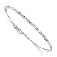 Load image into Gallery viewer, 14k White Gold Diamond w/.25 In Ext Bangle Bracelet
