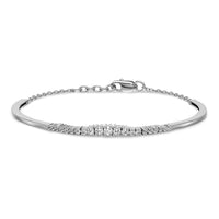 Load image into Gallery viewer, 14k White Gold Graduated Diamond Bangle Bracelet
