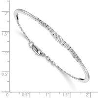 Load image into Gallery viewer, 14k White Gold Graduated Diamond Bangle Bracelet
