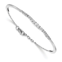 Load image into Gallery viewer, 14k White Gold Graduated Diamond Bangle Bracelet
