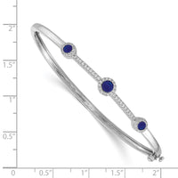 Load image into Gallery viewer, 14k White Gold Diamond and Cabochon Sapphire Bangle
