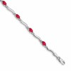 10k White Gold Diamond and Ruby Bracelet