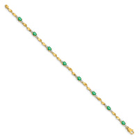 Load image into Gallery viewer, 10k Diamond and Oval Emerald Bracelet
