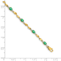 Load image into Gallery viewer, 10k Diamond and Oval Emerald Bracelet
