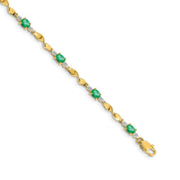 Load image into Gallery viewer, 10k Diamond and Oval Emerald Bracelet
