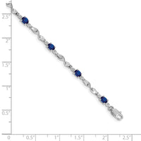 Load image into Gallery viewer, 10k White Gold Diamond and Sapphire Bracelet
