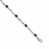 10k White Gold Diamond and Sapphire Bracelet