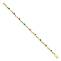 Load image into Gallery viewer, 10k Diamond and Oval Emerald Bracelet

