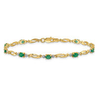 Load image into Gallery viewer, 10k Diamond and Oval Emerald Bracelet
