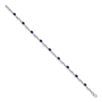 Load image into Gallery viewer, 10k White Gold Diamond and Sapphire Bracelet
