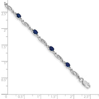 Load image into Gallery viewer, 10k White Gold Diamond and Sapphire Bracelet
