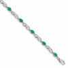 10k White Gold Diamond and Emerald Bracelet