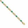 10k Diamond and Oval Emerald Bracelet