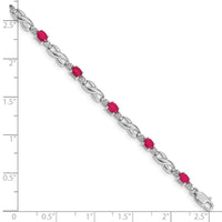 Load image into Gallery viewer, 10k White Gold Diamond and Composite Ruby Bracelet
