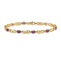 Load image into Gallery viewer, 10k Diamond and Composite Oval Ruby Bracelet
