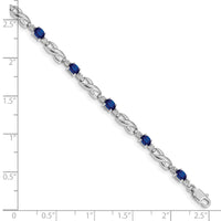 Load image into Gallery viewer, 10k White Gold Diamond and Sapphire Bracelet

