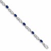 10k White Gold Diamond and Sapphire Bracelet