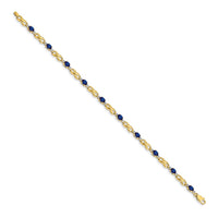 Load image into Gallery viewer, 14k Complete Diamond and Oval Sapphire Infinity Link 7.25 inch Bracelet
