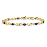 Load image into Gallery viewer, 14k Complete Diamond and Oval Sapphire Infinity Link 7.25 inch Bracelet
