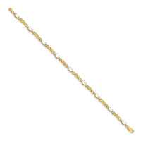 Load image into Gallery viewer, 14k Complete Diamond and Oval Opal X-design 7.25 inch Bracelet
