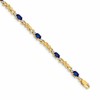 14k Complete Diamond and Oval Sapphire X-design 7.25 inch Bracelet