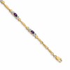 14k Complete Diamond and Oval Amethyst Heart Design 7 inch Bracelet