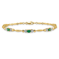 Load image into Gallery viewer, 10k Diamond and Emerald Bracelet
