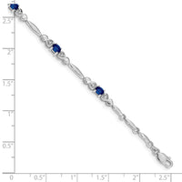 Load image into Gallery viewer, 10k White Gold Diamond and Sapphire Bracelet
